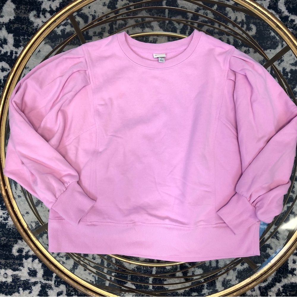 Pink Puff Sleeve Sweatshirt